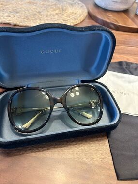 Gucci Women's Oversized Round Sunglasses in Dark Tortoise